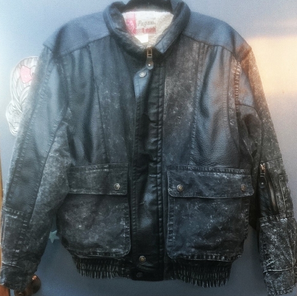 Pagani Other - Pagani - Men's Vintage Leather / Wool Bomber Jacket